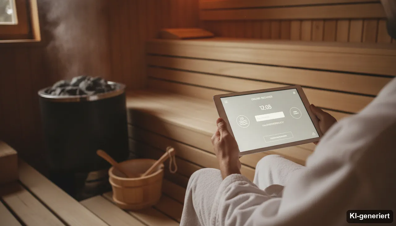 Sauna Kalorienverbrauch berechnen | ONLINE-RECHNER (KI-generiertes Bild)